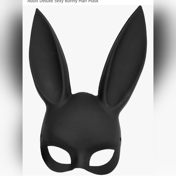 NIB 2 Pack Adult Delux Black Bunny Ears Mask - Picture 2 of 6